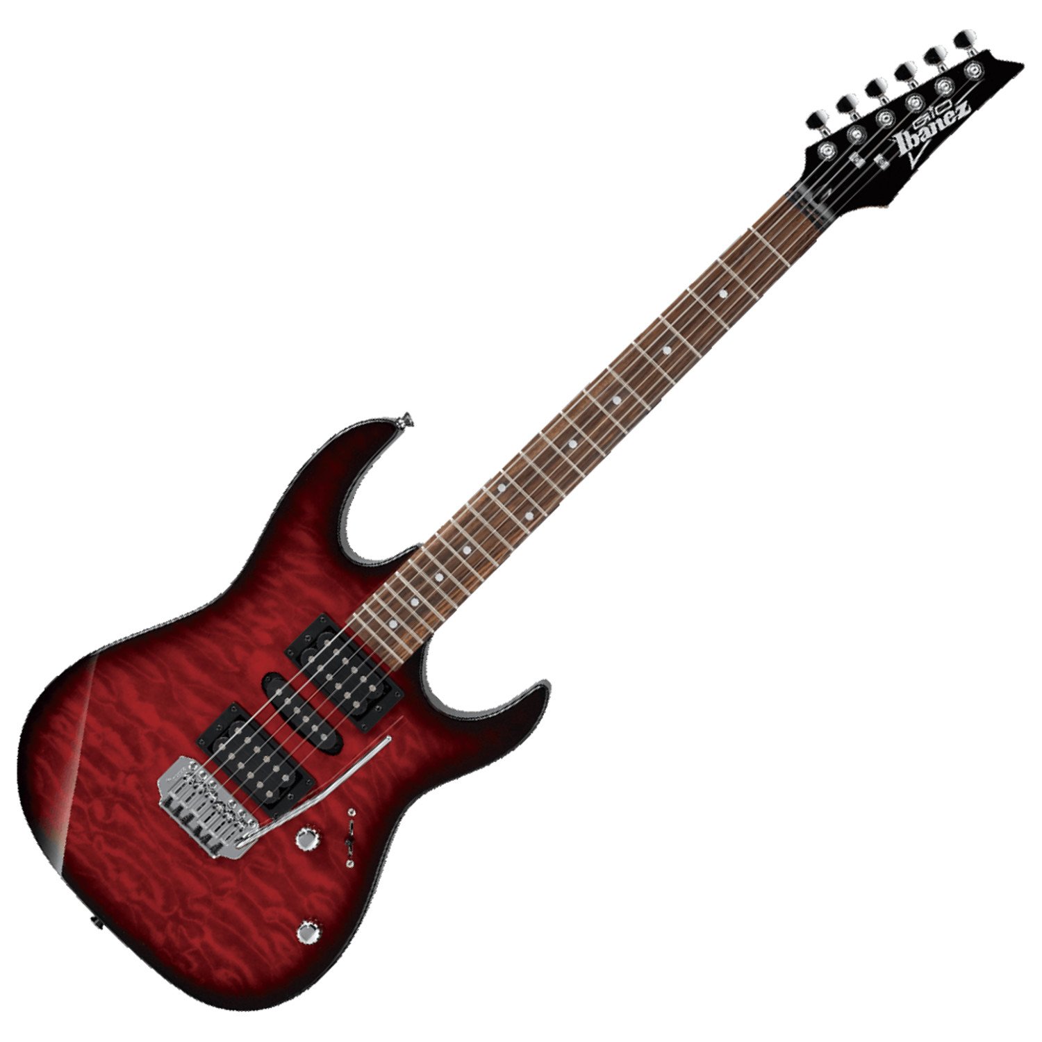 Ibanez GIO Series GRX70QA - Explosión roja transparente